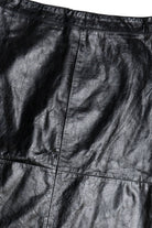 Vintage Raw Cut Hem Black Leather Skirt (1990s)