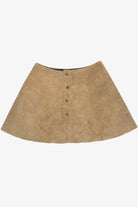 Vintage Suede Snap Button Circle Skirt (1970s)