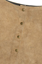 Vintage Suede Snap Button Circle Skirt (1970s)