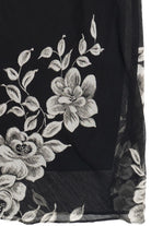 Vintage Floral Sheer Panel Lined Elastic Waist Maxi Skirt (1990s)