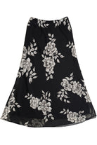 Vintage Floral Sheer Panel Lined Elastic Waist Maxi Skirt (1990s)