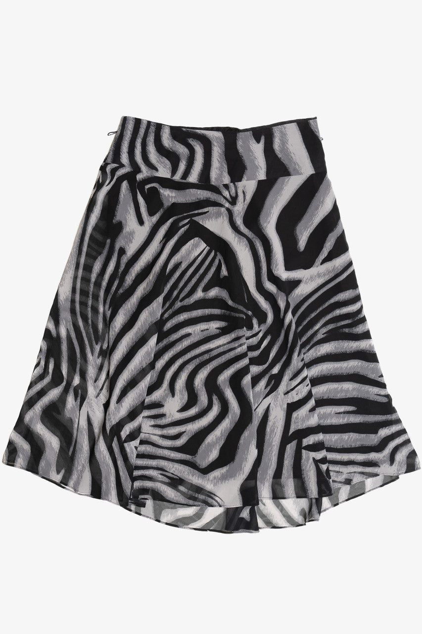 Vintage Y2K East 5th Zebra Swirl Print Skirt (2000s)