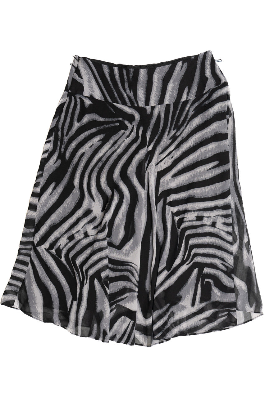 Vintage Y2K East 5th Zebra Swirl Print Skirt (2000s)