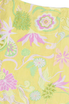 Vintage Pastel Floral Print Linen Blend Mini Skirt (1990s)