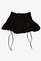 Black Double Lace-Up Pleated Mini Skirt (2010s)