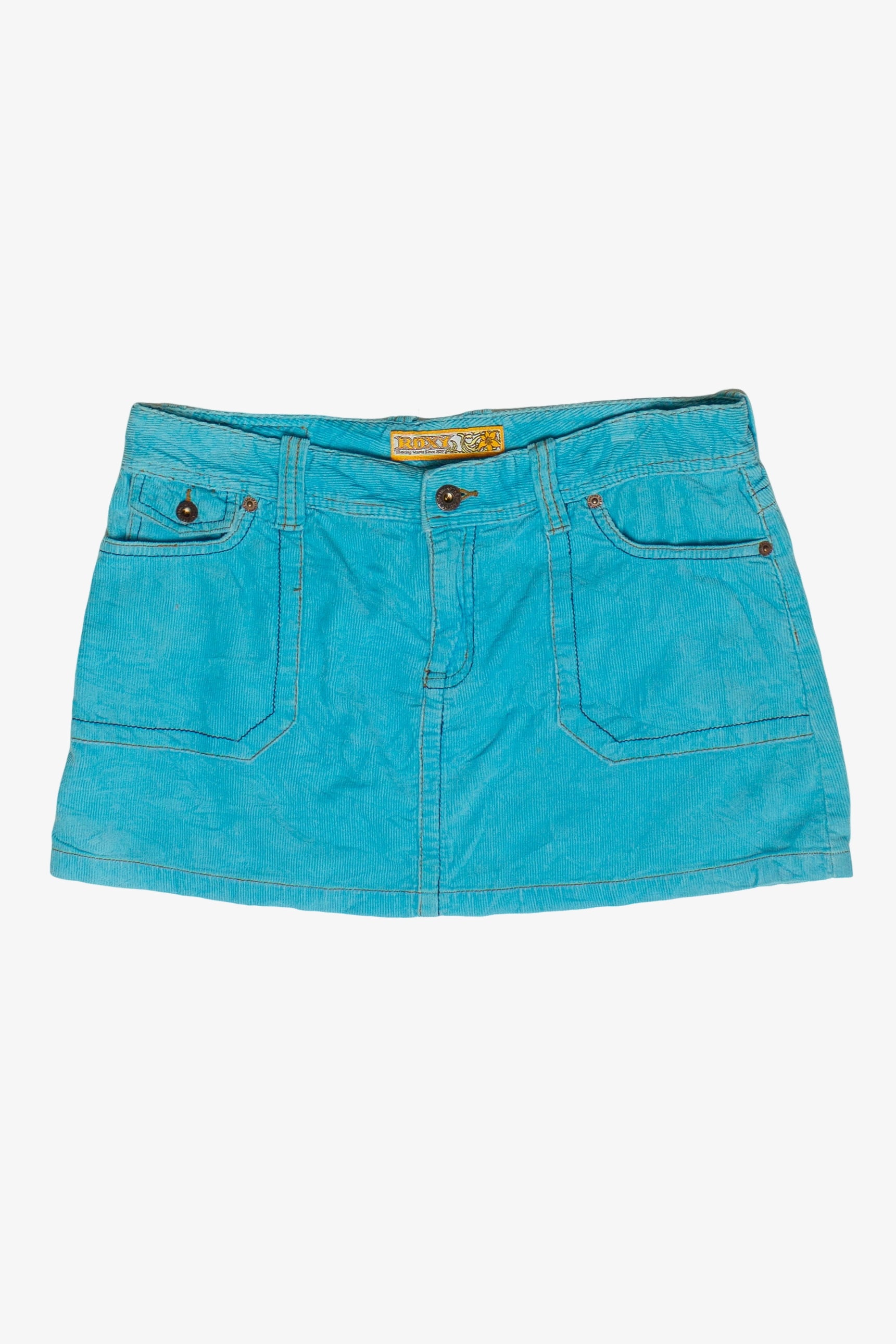 Vintage Blue Roxy Corduroy Mini Skirt (2000s)