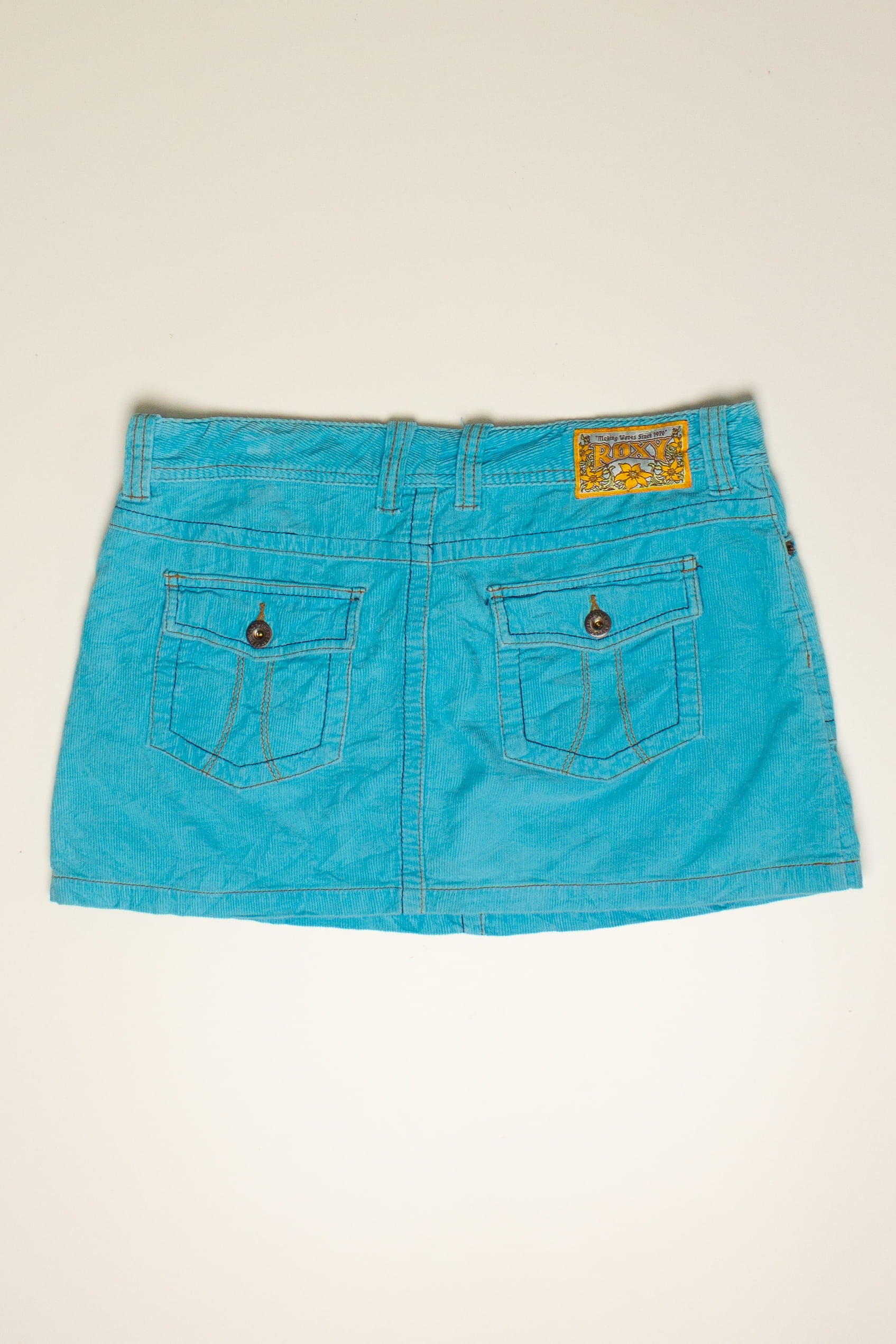 Vintage Blue Roxy Corduroy Mini Skirt (2000s)