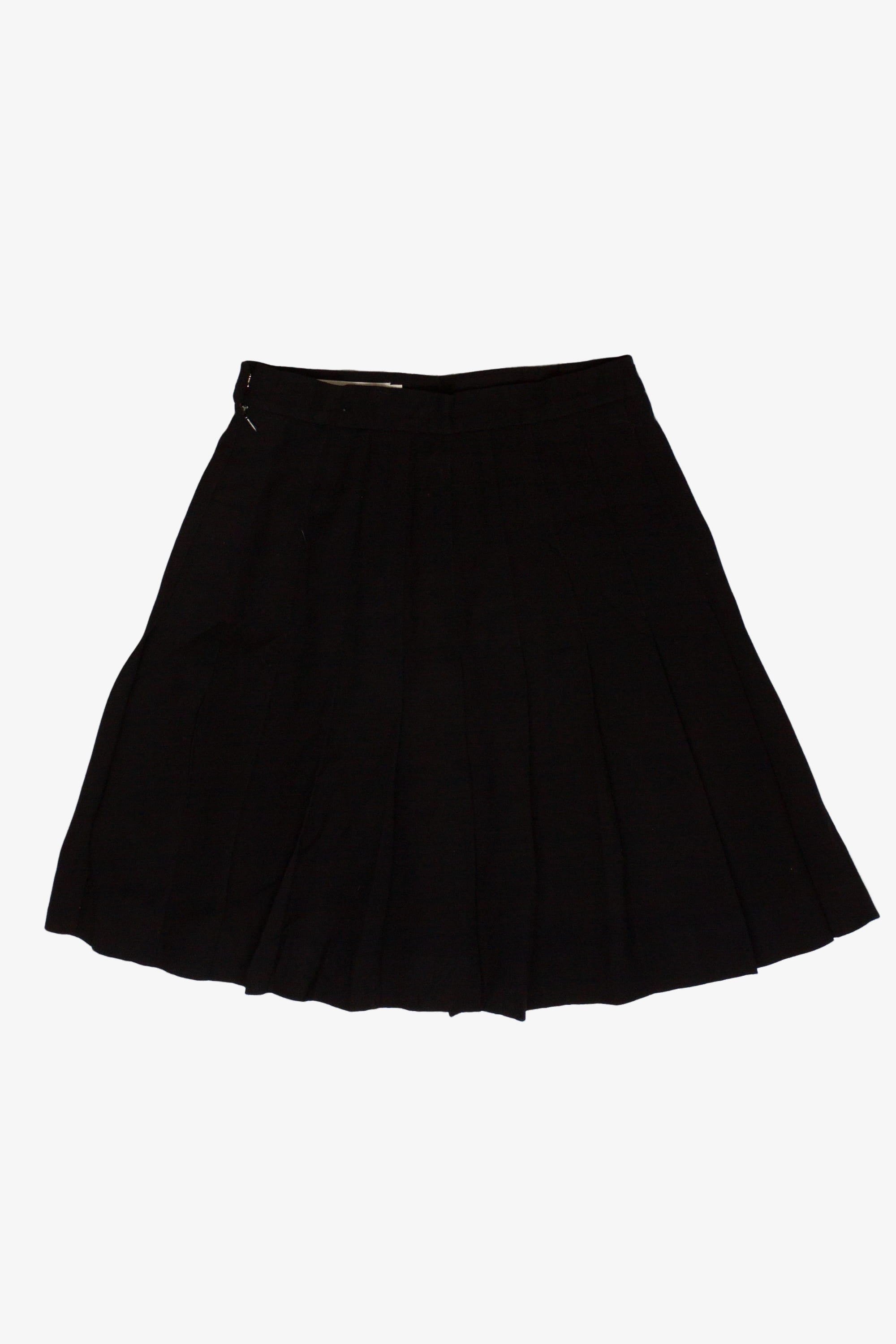 Vintage Black Wool Pleated Skirt (1990s)