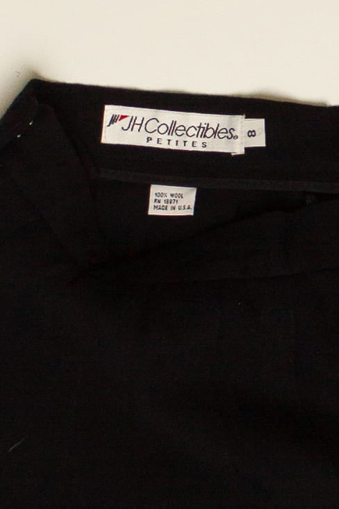 Vintage Black Wool Pleated Skirt (1990s)