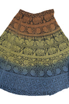 Elephant & Floral Print Ombre Skirt