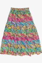Vintage Pastel Rainbow Cotton Maxi Skirt (1990s)