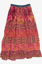 Vintage Denim Waist Button Down Maxi Skirt (1990s)