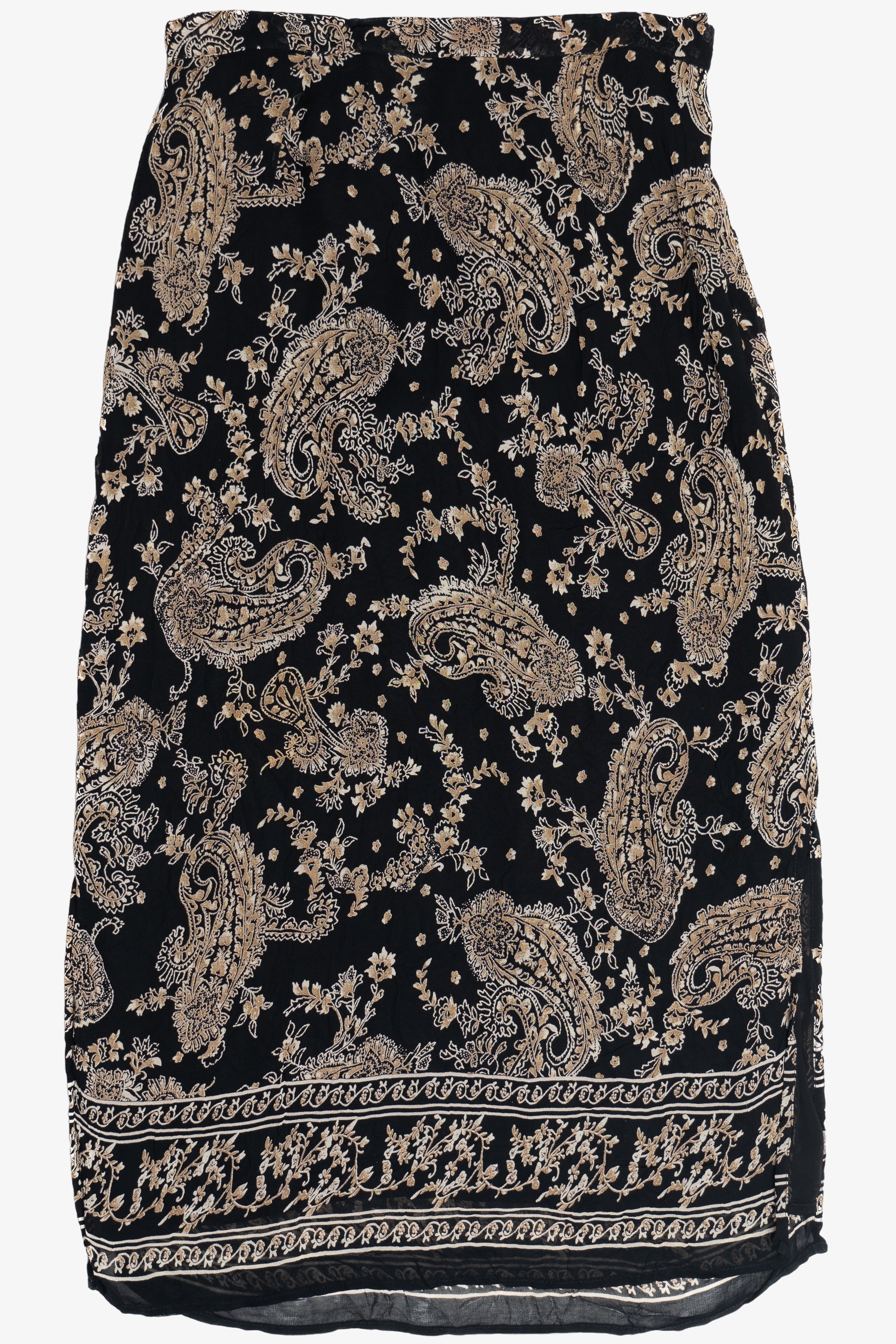 Vintage Paisley M Collection Side Slits Maxi Skirt (1990s)