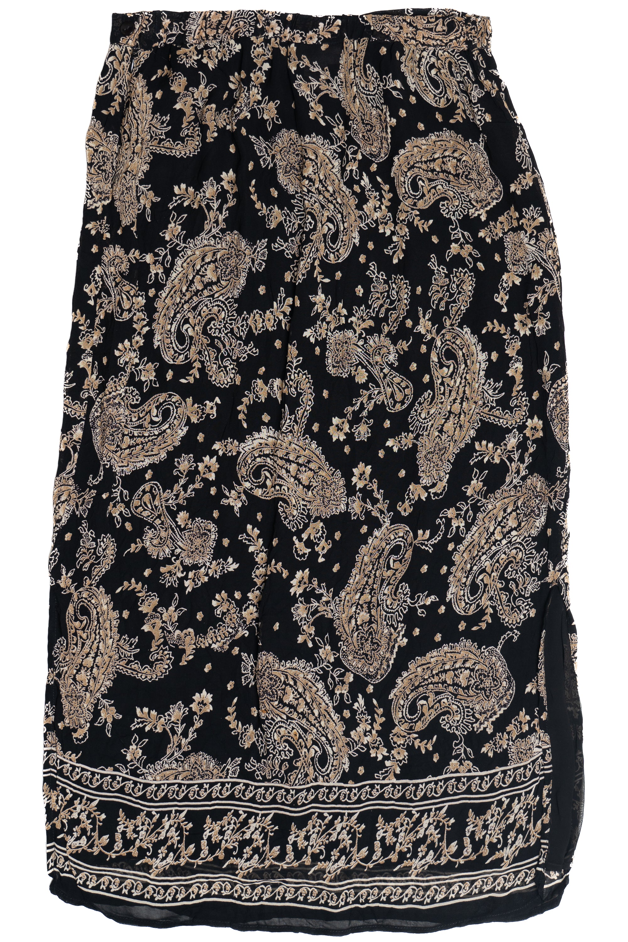 Vintage Paisley M Collection Side Slits Maxi Skirt (1990s)