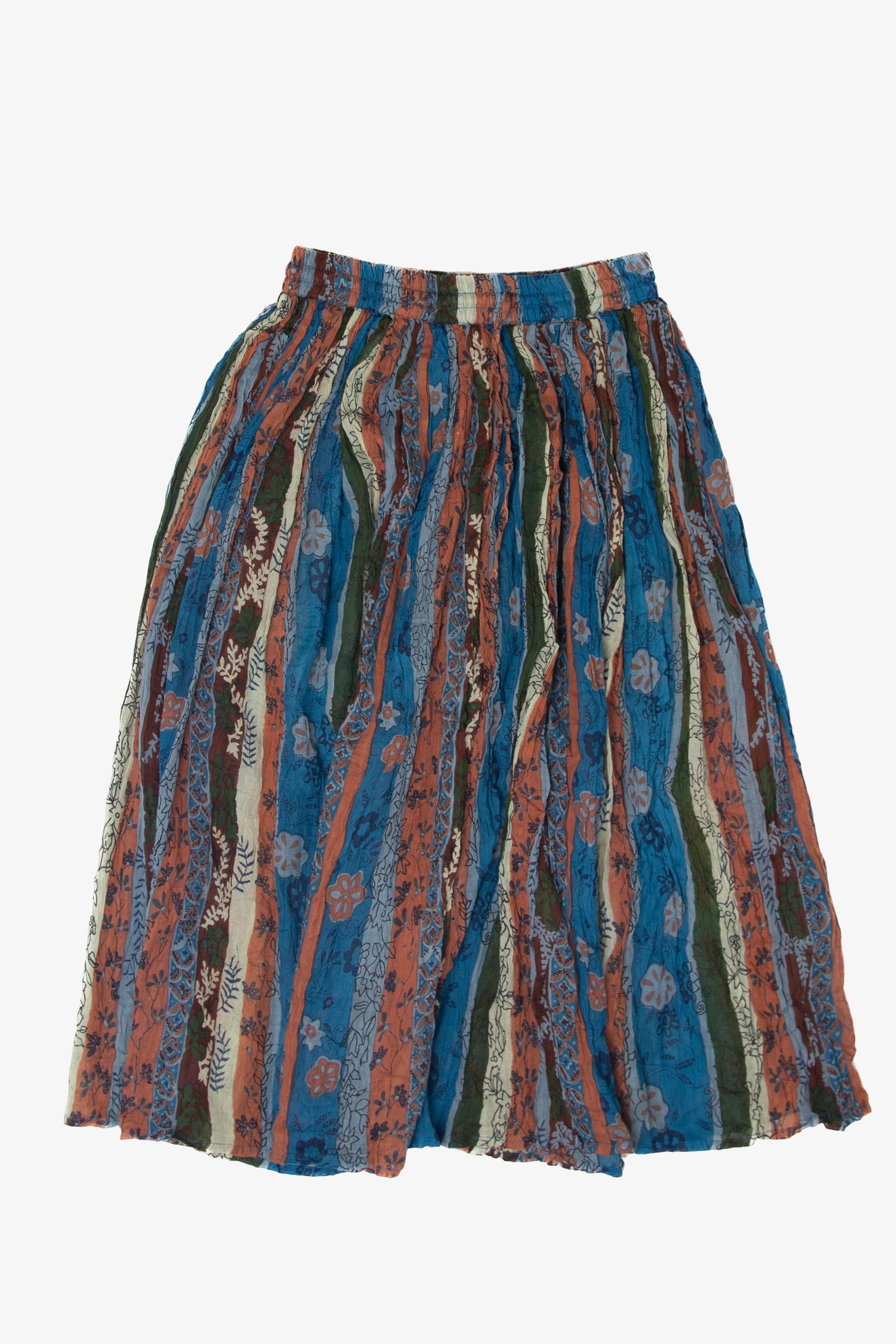 Vintage Silver Stream Elastic Waist Skirt