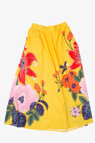 Vintage Yellow Floral Maxi Elastic Waist Skirt (1990s)