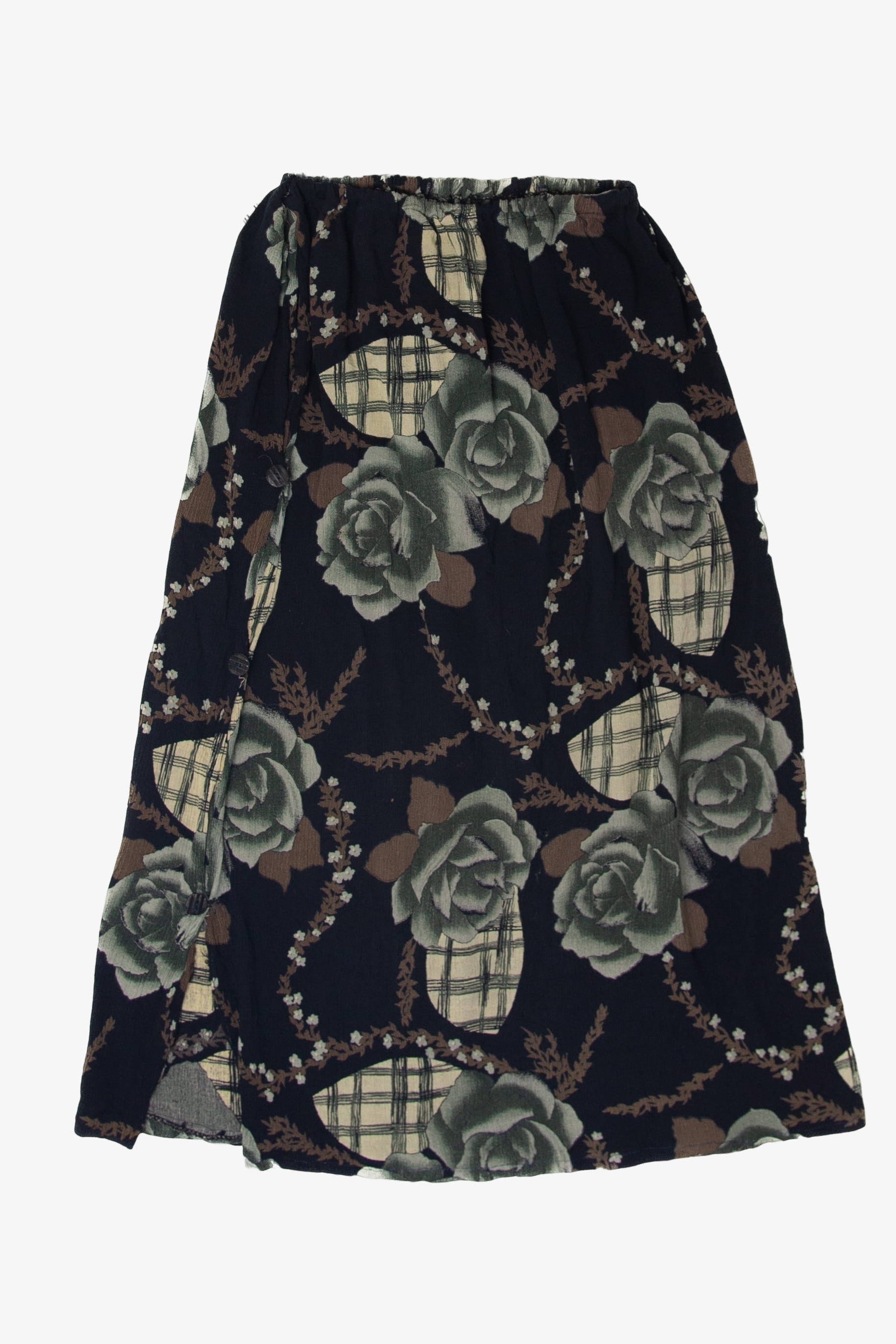 Vintage Button Up Side Maxi Skirt