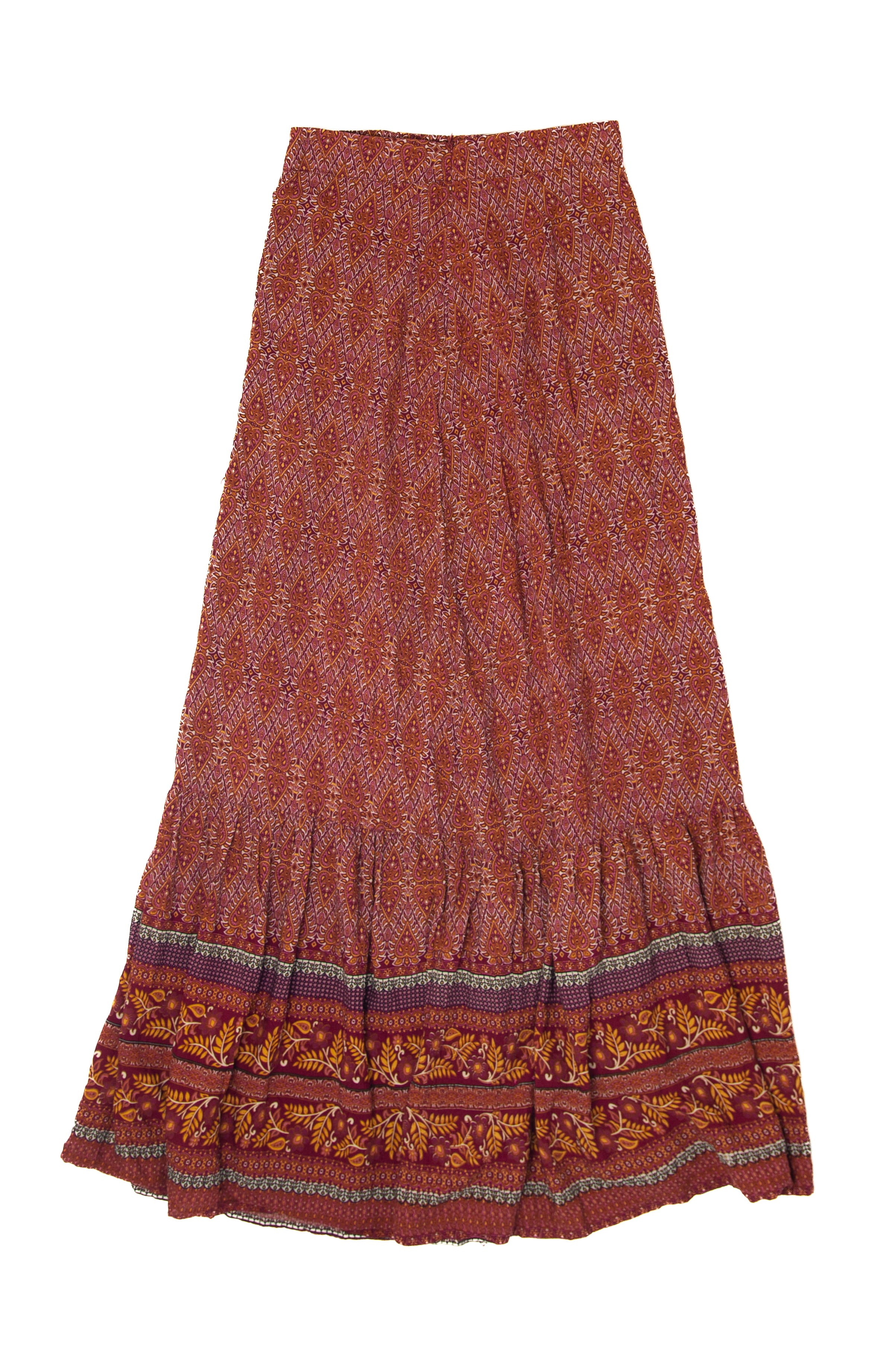 Vintage Fringe Button Up Maxi Skirt (1990s)