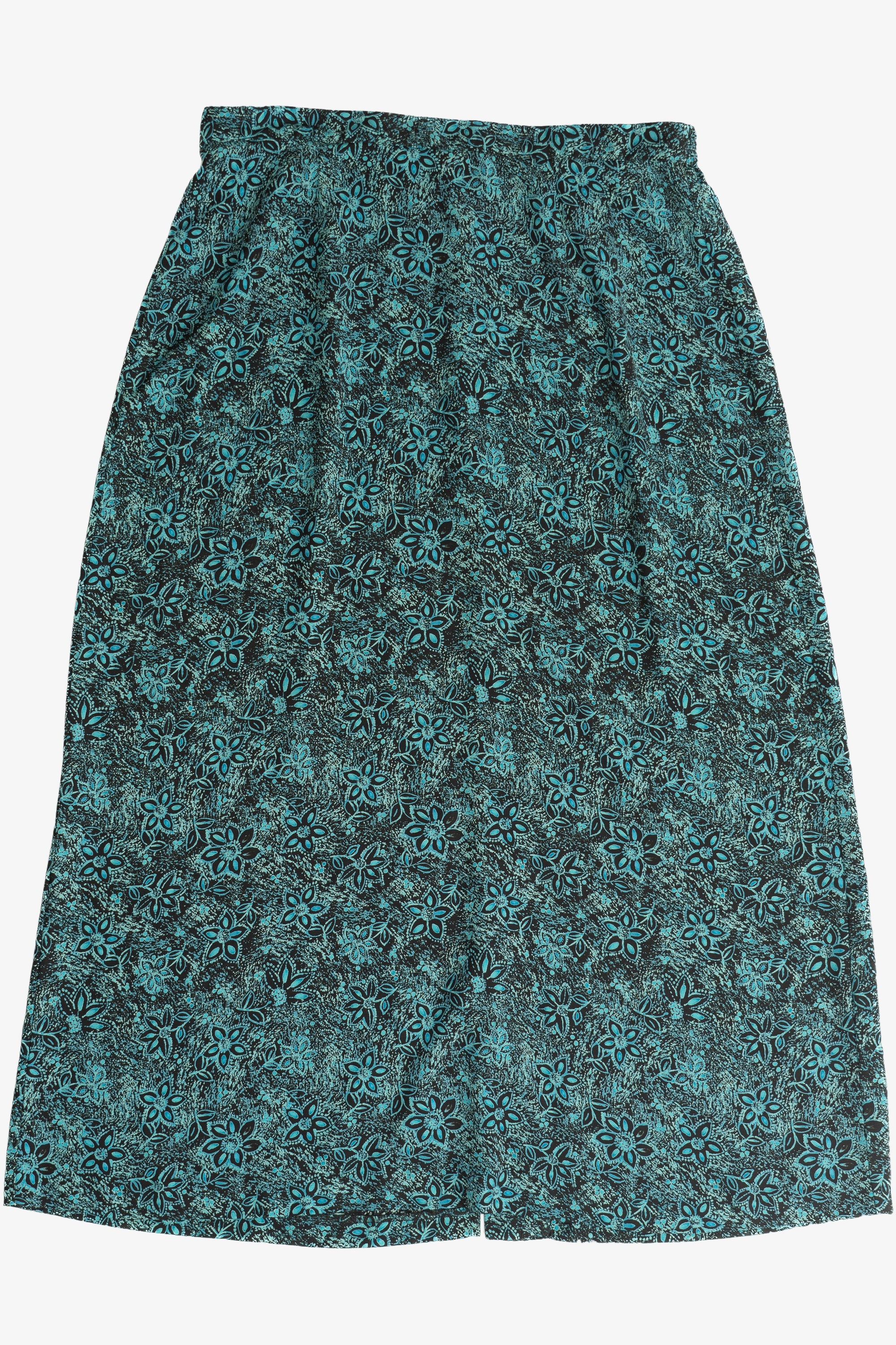 Vintage Sag Harbor Turquoise Floral Skirt (1990s)