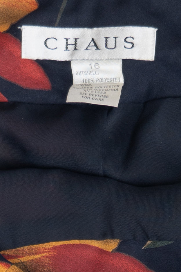 Vintage Chaus Hibiscus Floral Maxi Skirt (1990s)