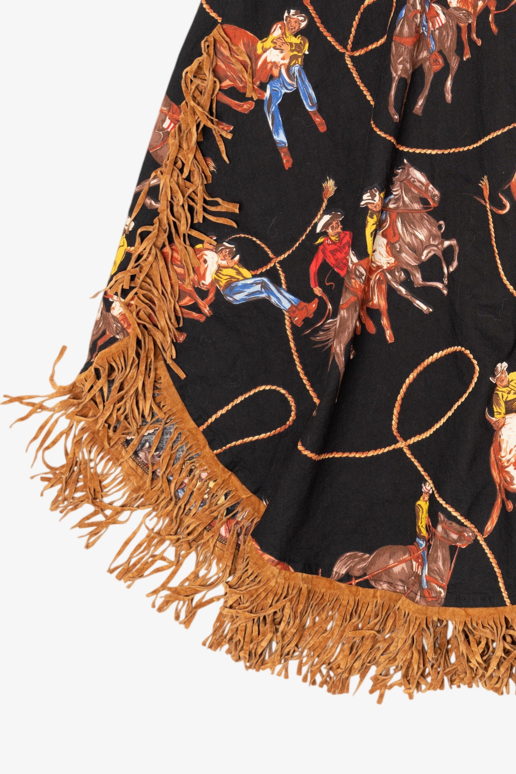 Vintage Cowboy Pattern Circle 7 Skirt (1990s)