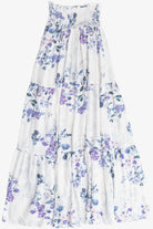 Floral Shirred Elastic Waist Tiered Maxi Skirt