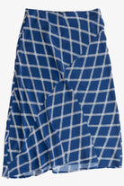 Ava & Viv Navy Grid Midi Elastic Waist Skirt