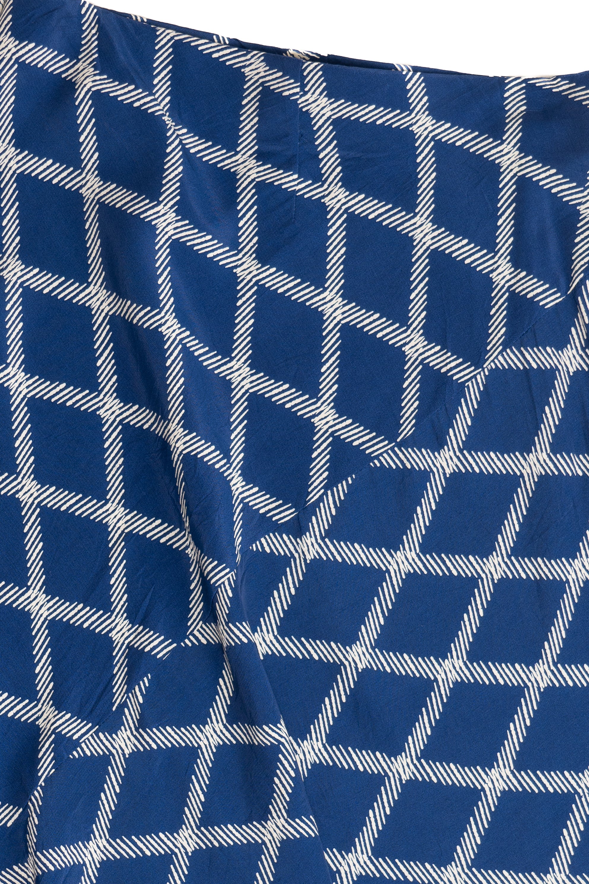 Ava & Viv Navy Grid Midi Elastic Waist Skirt