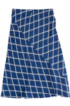 Ava & Viv Navy Grid Midi Elastic Waist Skirt