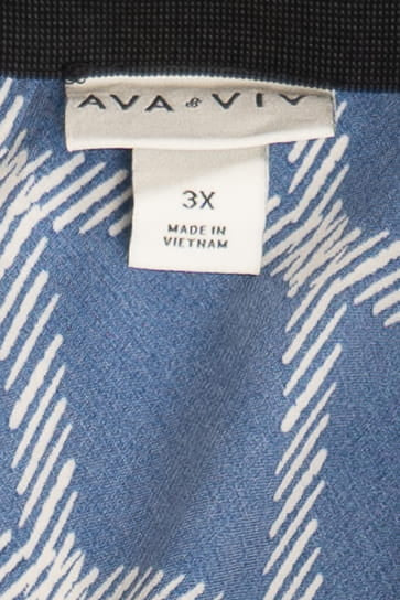 Ava & Viv Navy Grid Midi Elastic Waist Skirt