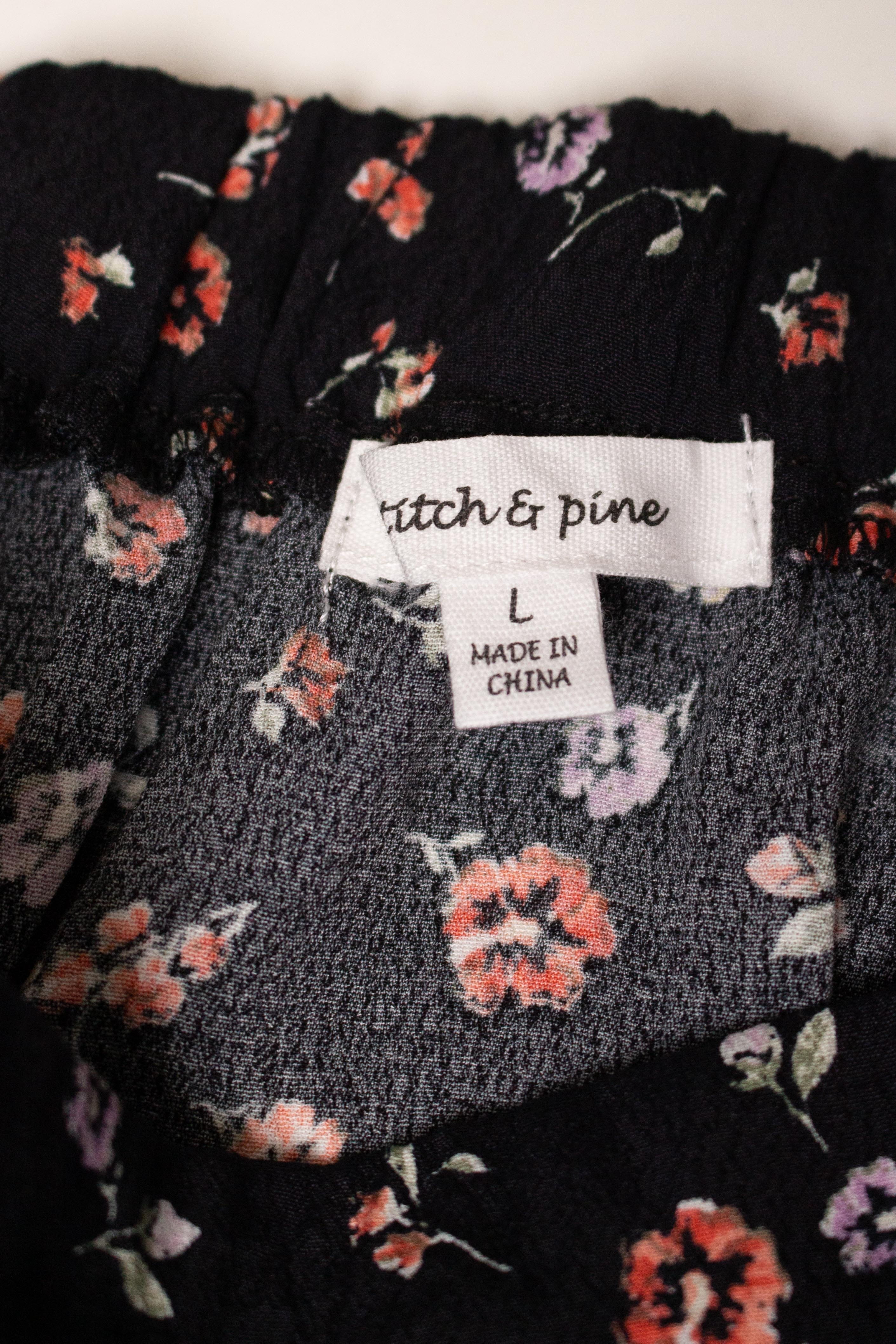 Stitch & Pine Leg Slit Floral Skirt (2020s)