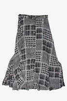 Vintage Button Up Patchwork Pattern Skirt (1990s)