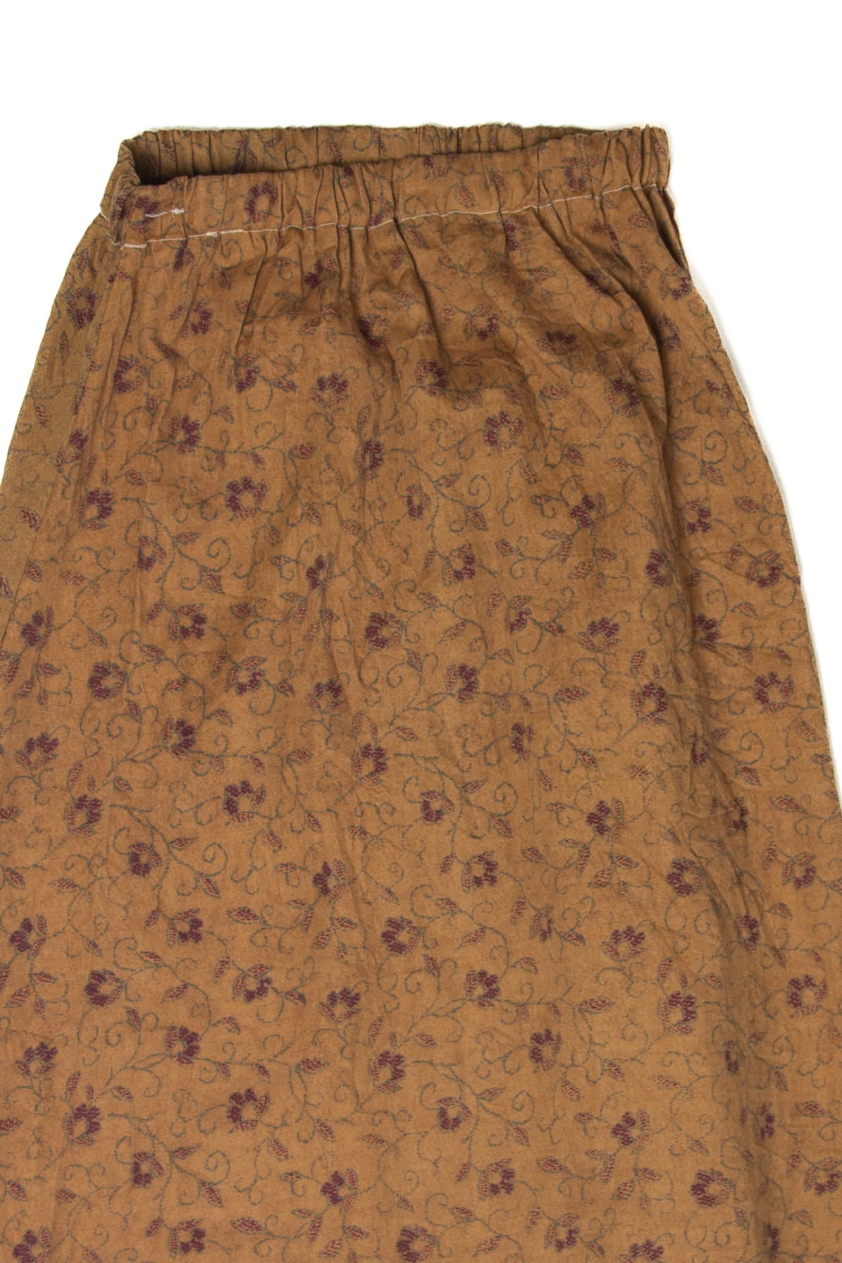 Vintage Brown Floral Maxi Skirt (1990s)