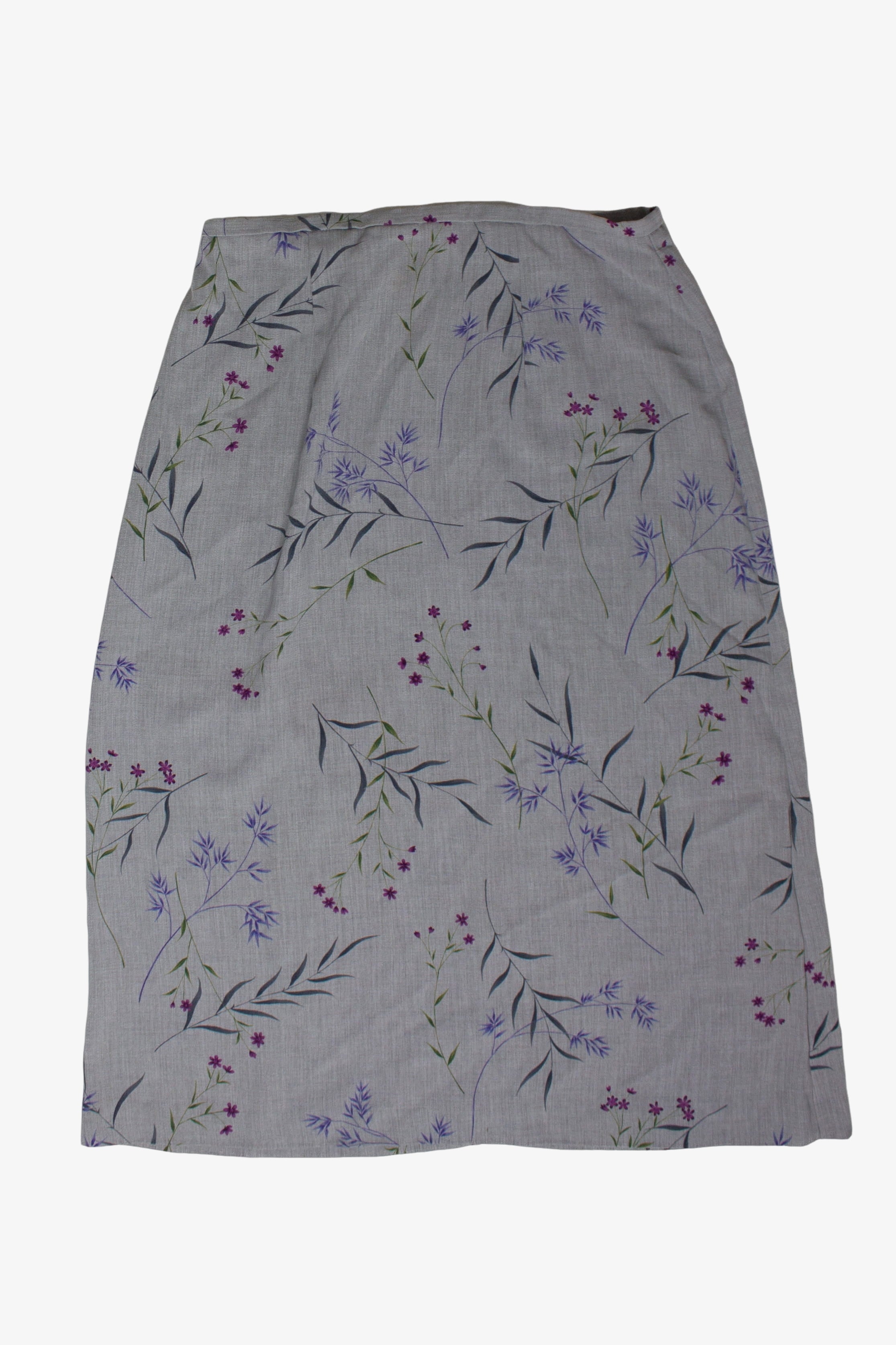 Vintage Gray Floral Skirt (1990s)