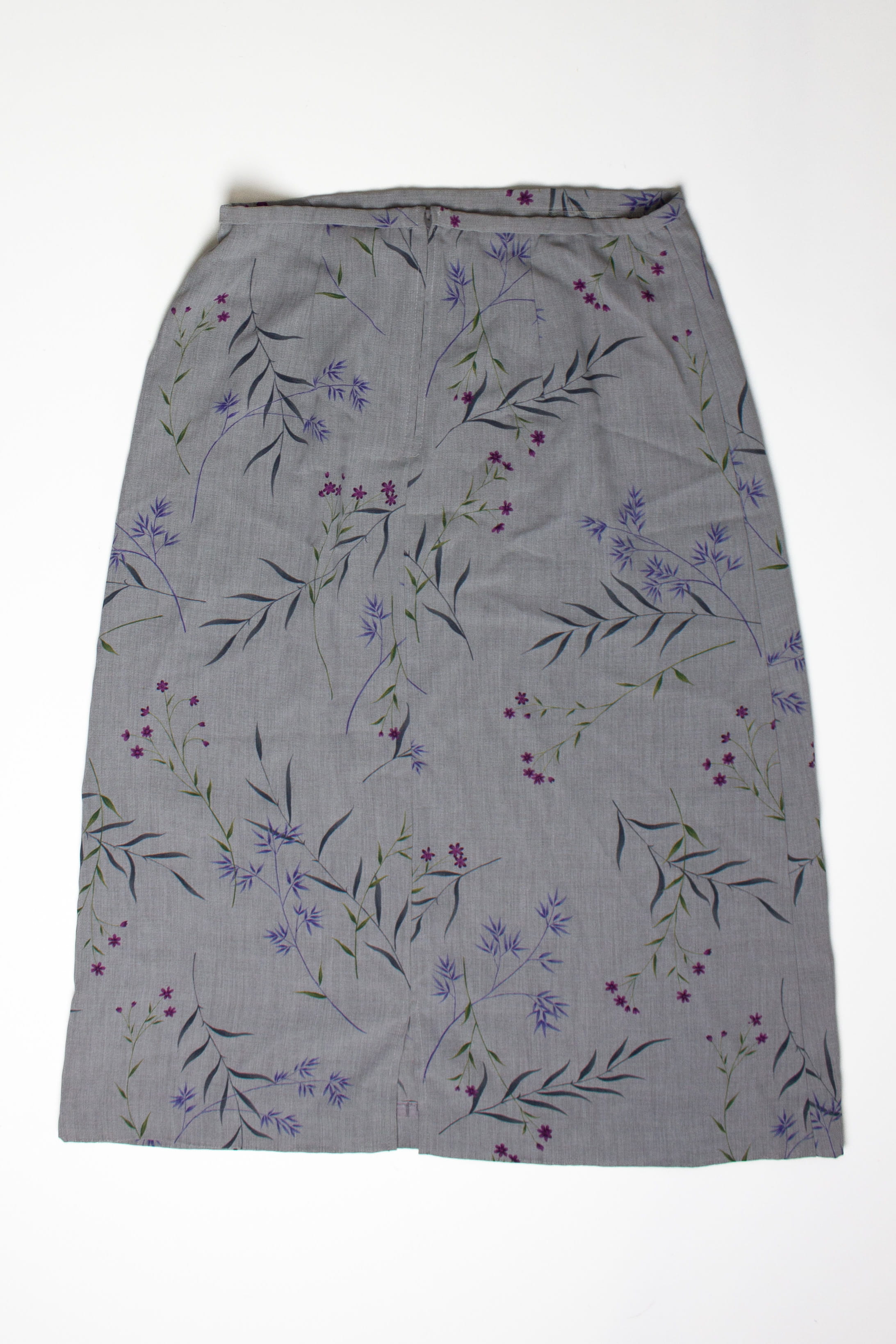 Vintage Gray Floral Skirt (1990s)