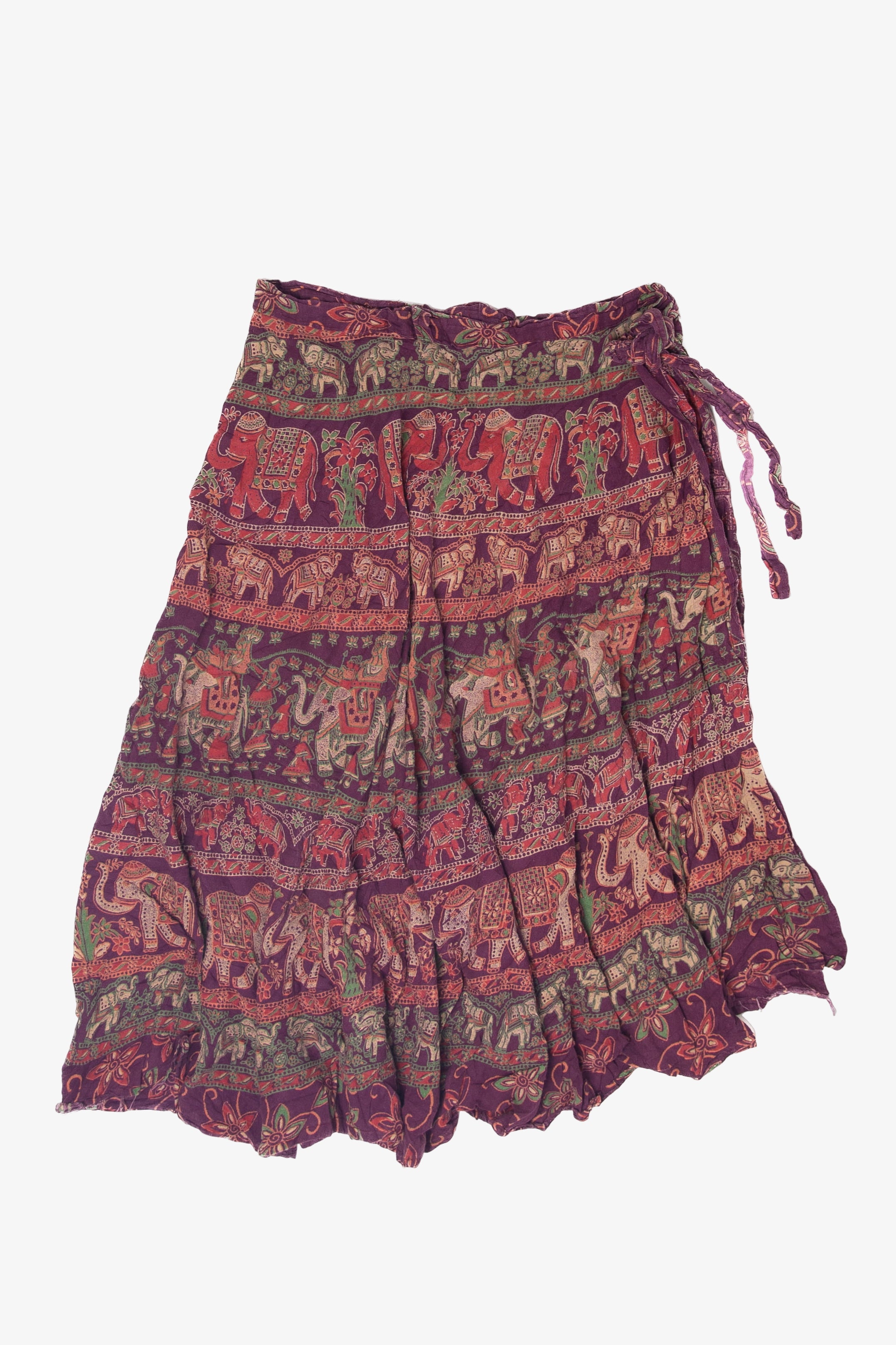 Vintage Elephant Tie-Wrap Skirt (1990s)