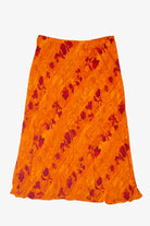 Vintage Orange Floral Skirt (1980s)