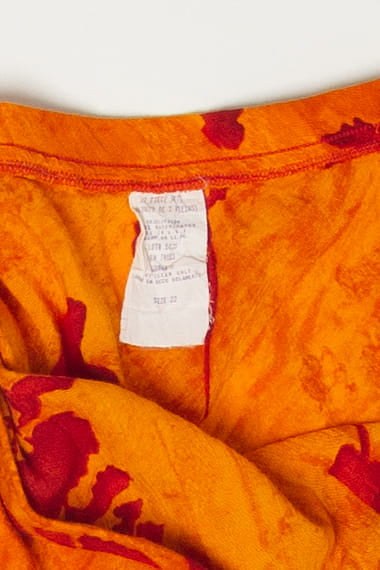 Vintage Orange Floral Skirt (1980s)