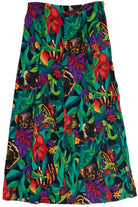 Vintage Tropical Print Flowy Skirt (1990s)