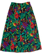 Vintage Tropical Print Flowy Skirt (1990s)