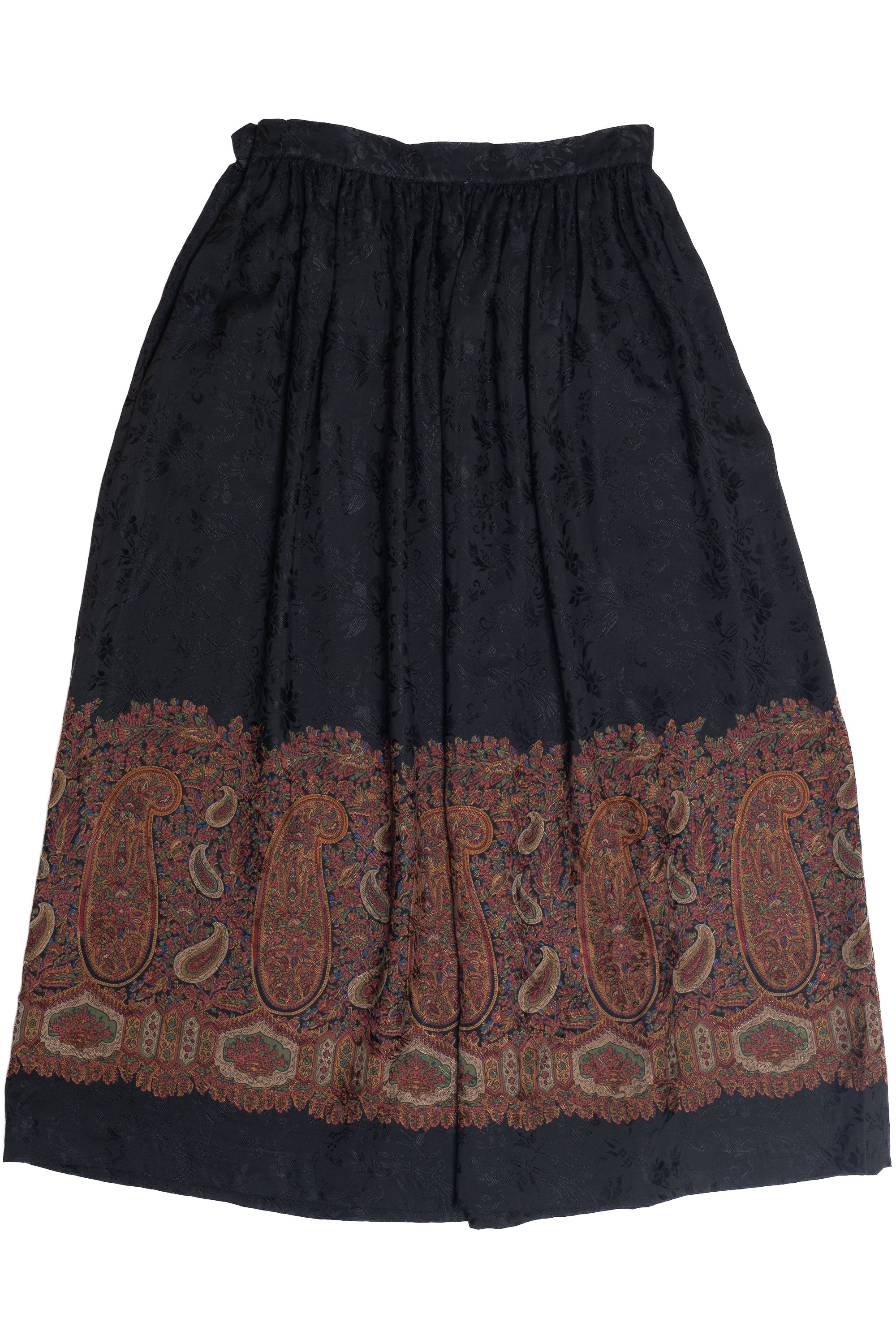 Vintage Silk Ralph Lauren Paisley Boho Maxi Skirt (2000s)