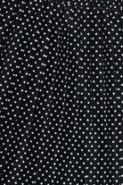 Vintage Black & White Polka Dot Pleated Stretch Waist Skirt (1990s)