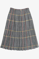 Vintage Houndstooth Plaid Woodward Shop Pleated Wool Skirt (1990s)