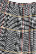 Vintage Houndstooth Plaid Woodward Shop Pleated Wool Skirt (1990s)
