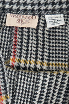 Vintage Houndstooth Plaid Woodward Shop Pleated Wool Skirt (1990s)