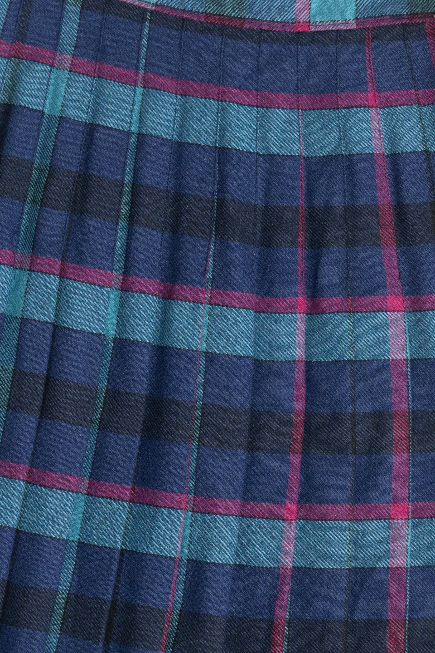 Vintage Pleated Wool Plaid Skirt (1990s)