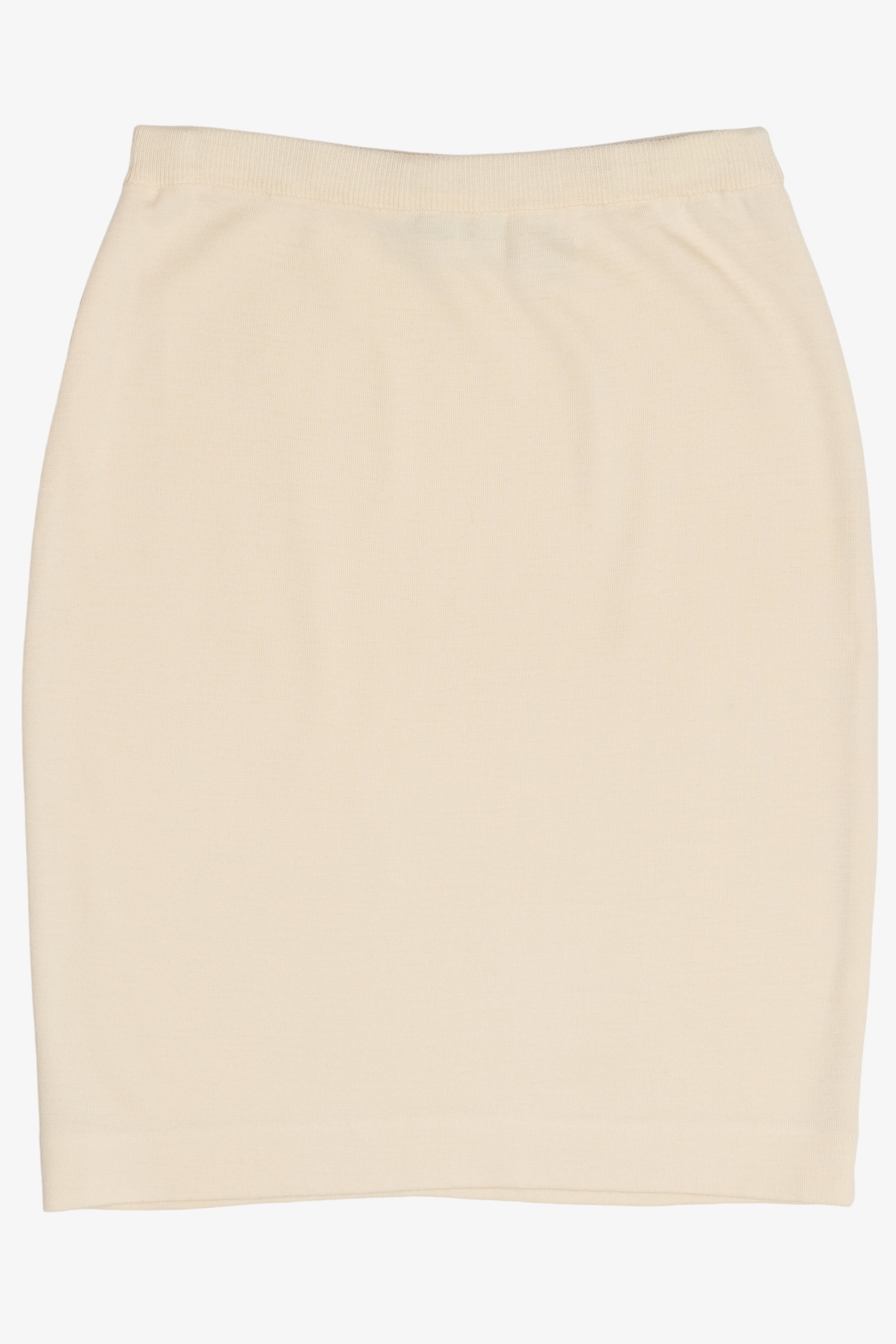 Vintage Ivory Wool Bodycon Sweater Skirt (1980s)