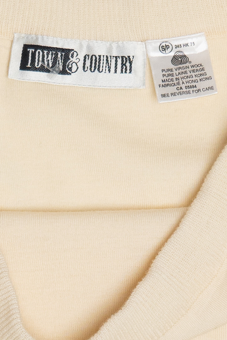 Vintage Ivory Wool Bodycon Sweater Skirt (1980s)