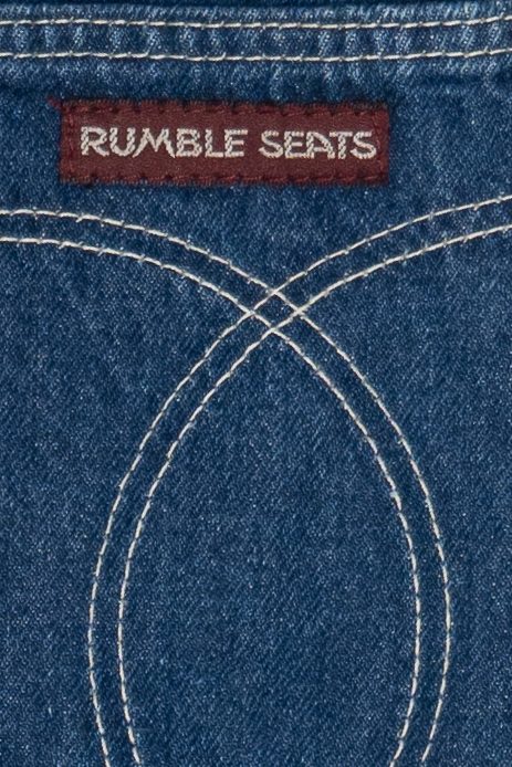 Vintage Rumble Seats Denim A-Line Midi Skirt (1980s)