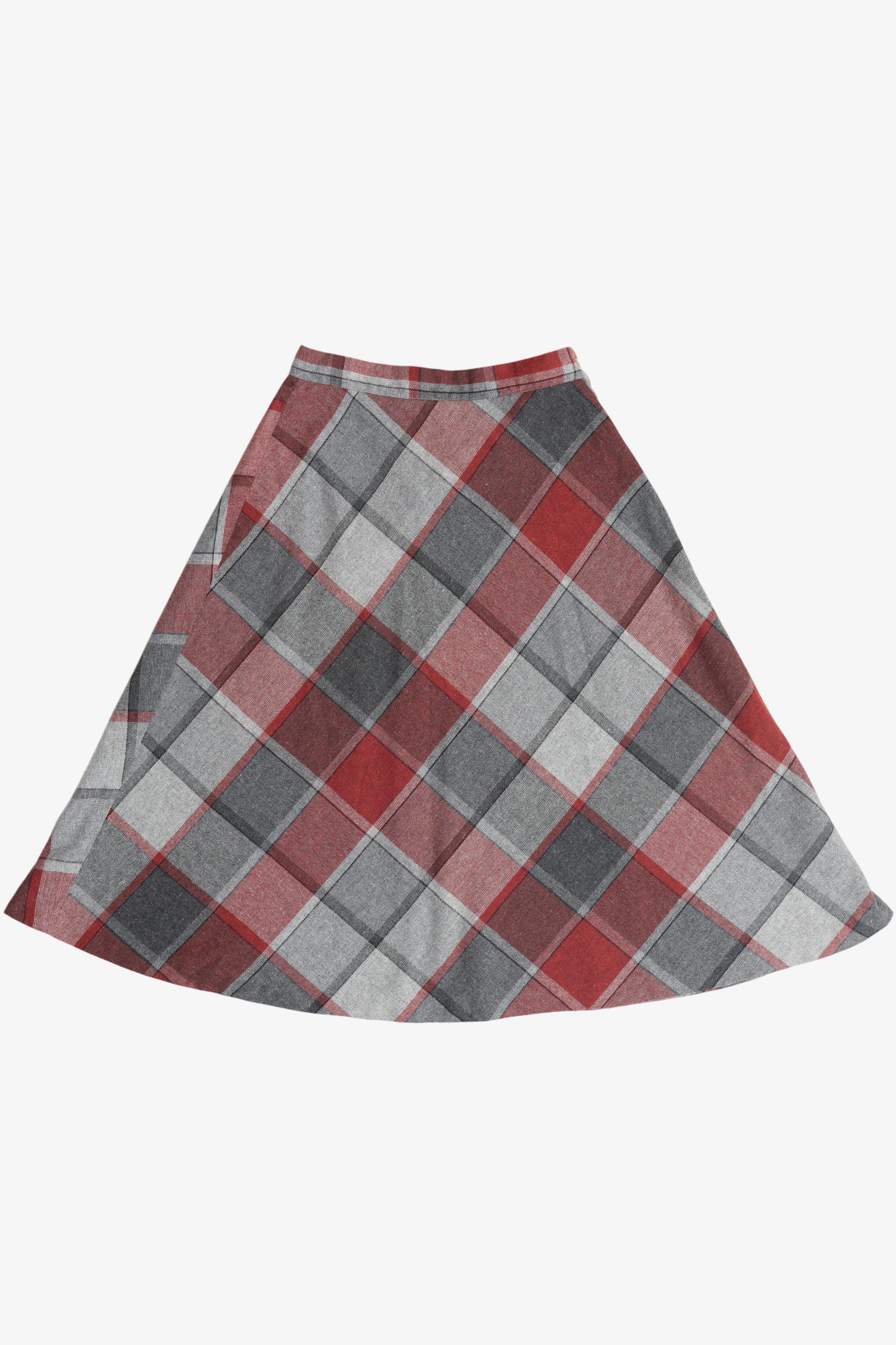 Vintage Plaid Wool Circle Skirt (1980s)